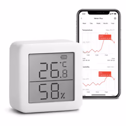 Smart Room Thermometer Hygrometer Sensor Indoor, Bluetooth Digital Temperature Monitor with Free Data Storage,