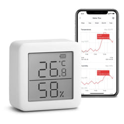 Smart Room Thermometer Hygrometer Sensor Indoor, Bluetooth Digital Temperature Monitor with Free Data Storage,