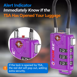 Forge TSA Approved Luggage Locks  Re-settable Combination with Alloy Body (Dark Purple 4 Locks)