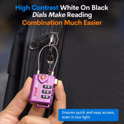 Forge TSA Approved Luggage Locks  Re-settable Combination with Alloy Body (Dark Purple 4 Locks)