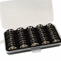 Cutex Pack of 25 Juki LU1508N LU1560N LU563 Metal Bobbins with Storage Case