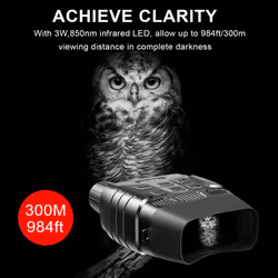 REXING B1 Night Vision Goggles Binoculars w/ LCD Screen, Infrared (IR) Digital Camera,Dual Photo+Video Recording for Spotting,Hunting up to 300 Meters