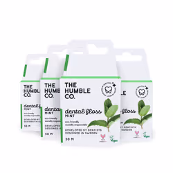 The Humble Co. Dental Floss (4pack) - Vegan  Waxed Dental Floss with Xylitol  55 Yards of Adult and Kids Floss for Gum Care a ...