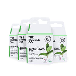 The Humble Co. Dental Floss (4pack) - Vegan  Waxed Dental Floss with Xylitol  55 Yards of Adult and Kids Floss for Gum Care and Dental Care