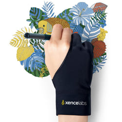 XENCELABS  Artist Glove  Drawing Glove Left Right Hand for Drawing Tablet  2 Finger Glove for Drawing  Black Size L