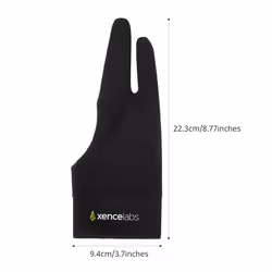 XENCELABS  Artist Glove  Drawing Glove Left Right Hand for Drawing Tablet  2 Finger Glove for Drawing  Black Size L