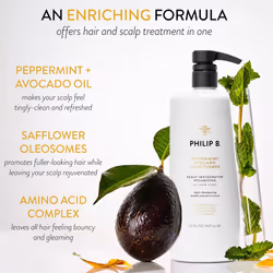 PHILIP B Peppermint Avocado Conditioner  32 fl. oz. (947 ml) - Adds Volume to Hair While Peppermint Oil and Eucalyptus Invigorates the Scalp With a Ti