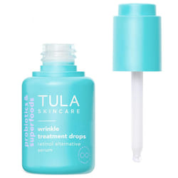 TULA Skin Care Wrinkle Treatment Drops  Retinol Alternative Serum AntiAging Minimizes Wrinkles Contains Bakuchiol Alfalfa Sprouts and Stevia 098 oz