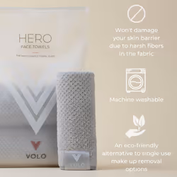 VOLO Hero Cloud Pink Face Towel | Reusable Facial Wash Cloths | Makeup Remover & Post Shower Washcloths | Ultra Soft, Absorbent, Gentle, Fast Drying N