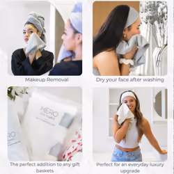 VOLO Hero Cloud Pink Face Towel | Reusable Facial Wash Cloths | Makeup Remover & Post Shower Washcloths | Ultra Soft, Absorbent, Gentle, Fast Drying N