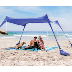SUN NINJA Pop Up Beach Tent Sun Shelter UPF50+ with Sand Shovel  ground Pegs and Stability Poles  Outdoor Shade for camping Trips  Fishing  Backyard F