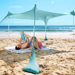 SUN NINJA Pop Up Beach Tent Sun Shelter UPF50+ with Sand Shovel ground Pegs and Stability Poles Outdoor Shade for camping T ...
