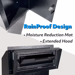 Pochar Rainproof Heavy Duty Mailbox Door Drop Box - Galvanized Steel W