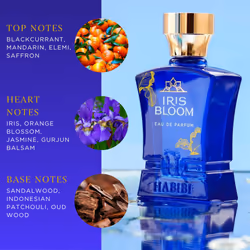 H HABIBI Iris Bloom Long-Lasting Arabian Perfumes for Women  Eau de Parfum for Women (2.5 Oz) Unique Fragrance With Rare Exotic Notes Of Blackcurrant