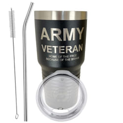 United States Army Veteran Travel CupMug for Men  Women  Polar Camel Black 30 oz Vacuum Insulated Stainless Steel Tumbler wit