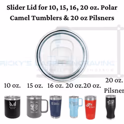 Polar Camel Replacement Lid (10, 15, 16, 20 Tumblers & 20 oz. Pilsners, Slider Lid (2-Pack))