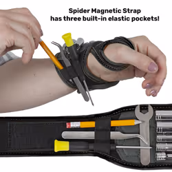 Tool Holster - Magnetic Wrist Wrap - Ergonomic Support Strap Embedded with high Strength Magnets for Carrying Screws, Nails, Drill bits, washers,