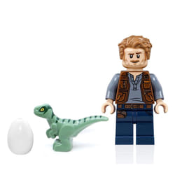 LEGO Jurassic World Dominion - Owen Grady Minifigure with Blue The Raptor and Dinosaur Egg 75930