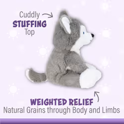Warm Pals - Hayes Husky - 1.5lbs - Cozy Microwavable Lavender Scented Plush Toys - Heated Stuffed Animal - Heatable Coolable Bedtime Comfort Plushie