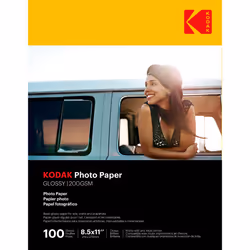 Kodak Photo Paper 8.0 mil 200GSM Glossy 8-1/2 x 11 100 Sheets/Pack