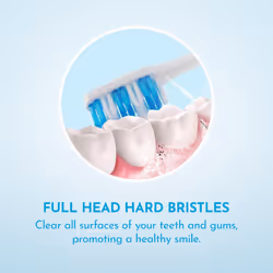 Essential Care Interdental Firm Toothbrush, Duo Pack x 2, Full Head Hard Bristle Manual Toothbrushes, Variety Colors Multipack, Daily Oral Enamel