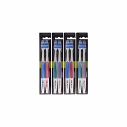 REACH Essential Care Interdental Firm Toothbrush, Duo Pack x 4, Full Head Hard Bristle Manual Toothbrushes, Variety Colors Mu ...