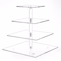 Clay Tonic 4 Tiered Square Acrylic Glass Premium Cupcake Holder-Cake Stand-Cupcake Stand-Dessert Stand-Tea Party Serving Plat ...