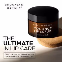 Brooklyn Botany Lip Scrub Exfoliator 1 oz - Lip Moisturizer for Dry Lips and Chapped Lips - Gentle Lip Exfoliator for Smooth and Brighter Li