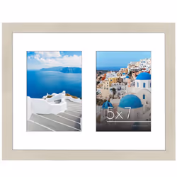 Americanflat 5x7 Double Picture Frame in Light Wood - Use as One 11x14 Picture Frame Without Mat or Two 5x7 Frames with Mat - ...