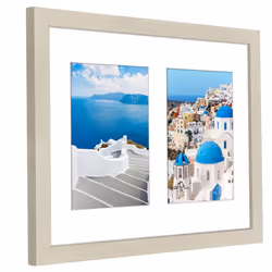 Americanflat 5x7 Double Picture Frame in Light Wood - Use as One 11x14 Picture Frame Without Mat or Two 5x7 Frames with Mat - Photo Frame wi