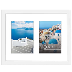 Americanflat 5x7 Double Picture Frame in White - Use as One 11x14 Picture Frame Without Mat or Two 5x7 Frames with Mat - Photo Frame with En