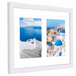 Americanflat 5x7 Double Picture Frame in White - Use as One 11x14 Picture Frame Without Mat or Two 5x7 Frames with Mat - Photo Frame with En