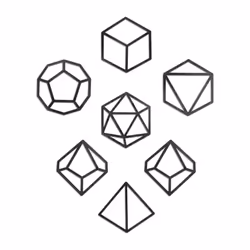DND Decor - 7 Piece Wooden Dice Outline Wall Decoration - Dungeons & Dragons Artwork/Poster - Geeky Fantasy RPG Home Accessor ...
