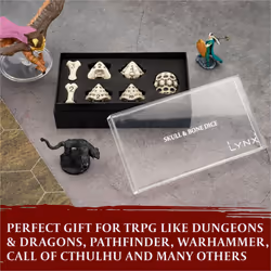 DND Dice Set - Set of 7 Polyhedral Skull & Bone RPG Dice - D20, D12,%D10, D10, D8, D6 & D4 Sided. Cool & Unique Gift for Dungeons & Dragons, Warhammer