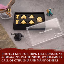 DND Dice Set - Set of 7 Polyhedral Skull & Bone RPG Dice - D20  D12 %D10  D10  D8  D6 & D4 Sided. Cool & Unique Gift for Dungeons & Dragons