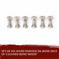 D6 Dice Set - Set of Six 6 Sided Dice - Skull & Bone Themed RPG Dice. Cool & Unique Gift for Dungeons & Dragons (DND)  Warhammer  D&D  Pathf
