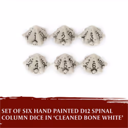 D12 Dice Set - Set of Six 12 Sided Dice - Skull & Bone Themed RPG Dice. Cool & Unique Gift for Dungeons & Dragons (DND)  Warhammer  D&D  Pat