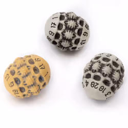 D20 Dice Set - Set of Three 20 Sided Dice - Skull & Bone Themed RPG Dice. Cool & Unique Gift for Dungeons & Dragons (DND) Wa ...