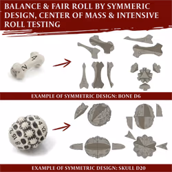 D20 Dice Set - Set of Three 20 Sided Dice - Skull & Bone Themed RPG Dice. Cool & Unique Gift for Dungeons & Dragons (DND)  Warhammer  D&D  P
