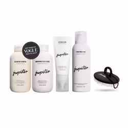 Jupiter Oil Control & Exfoliation Set - Anti Dandruff Shampoo Conditioner Restoring Serum Scalp Brush & Purifying Mask For ...