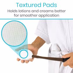 Vive Lotion Applicator for Back  Feet (17.5"") - Self Washer Beauty Shower Sponge  Long Handle Cream Wand for Elderly  Women - Apply Medicin