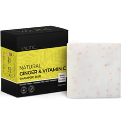 VALITIC Natural Ginger & Vitamin C Shampoo Bar - Anti Dandruff  Strengthens and Promotes Hair Revitalization - SLS & Paraben Free - Vegan Eco Friendly