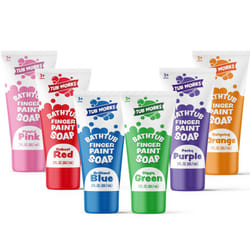 Tub Works Bathtub Finger Paint Soap  Classic 6 Pack | Non-Toxic | Washable Bathtub Paint for Finger Painting on Tub Walls | Ideal Toddler Bath Toys fo