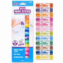 Tub Works Bath Paint Sticks Bath Toy 12 Count | Nontoxic Washable Bathtub Paint for Kids & Toddlers | Twistable Sticks Draw ...