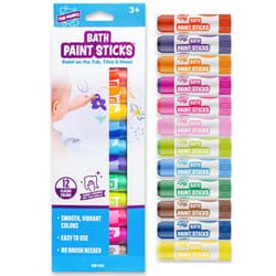 Tub Works Bath Paint Sticks Bath Toy  12 Count | Nontoxic  Washable Bathtub Paint for Kids & Toddlers | Twistable Sticks Draw Smoothly on Tub Walls |
