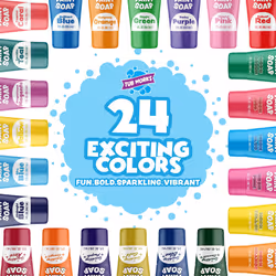 Tub Works Bathtub Finger Paint Soap  24 Pack | Non-Toxic  Washable Bath Paint for Toddlers & Kids Bath | Ideal Toddler Bath Toys for Creative Play