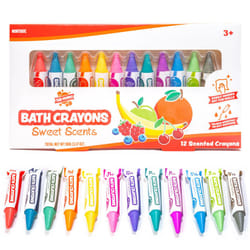 Tub Works Sweet Scents Smooth Bath Crayons Bath Toy  12 Pack | Nontoxic  Washable Bath Crayons for Toddlers & Kids | Unique Formula Draws Smoothly & V