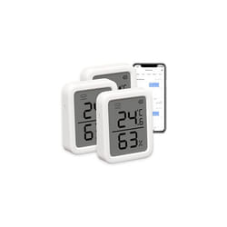 Indoor Thermometer Hygrometer 3 Pack, Indoor Temperature Humidity Sensor with Smart Alert & 68-Day Data Storage, 3In Bluetooth Room Thermometer for
