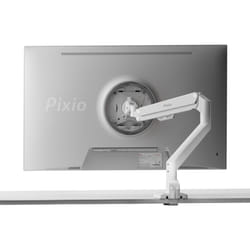 Pixio PS1S Wave White Single Monitor Arm Stand Desk Mount - Fits up to 32 inches Monitors and up to 19.8lbs. VESA Compatibility and Integrated Cable M