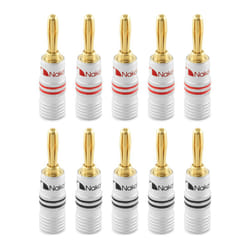 ) Nakamichi Excel Series 24K Gold Plated Banana Plug 12-18 AWG Gauge Size 4mm for Speakers Amplifier Hi-Fi - 10 Pcs (5-Pairs